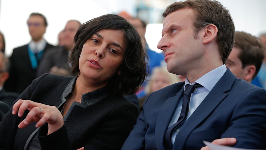 Myriam El Khomri, ministre du Travail et Emmanuel Macron, ministre de l'Économie.