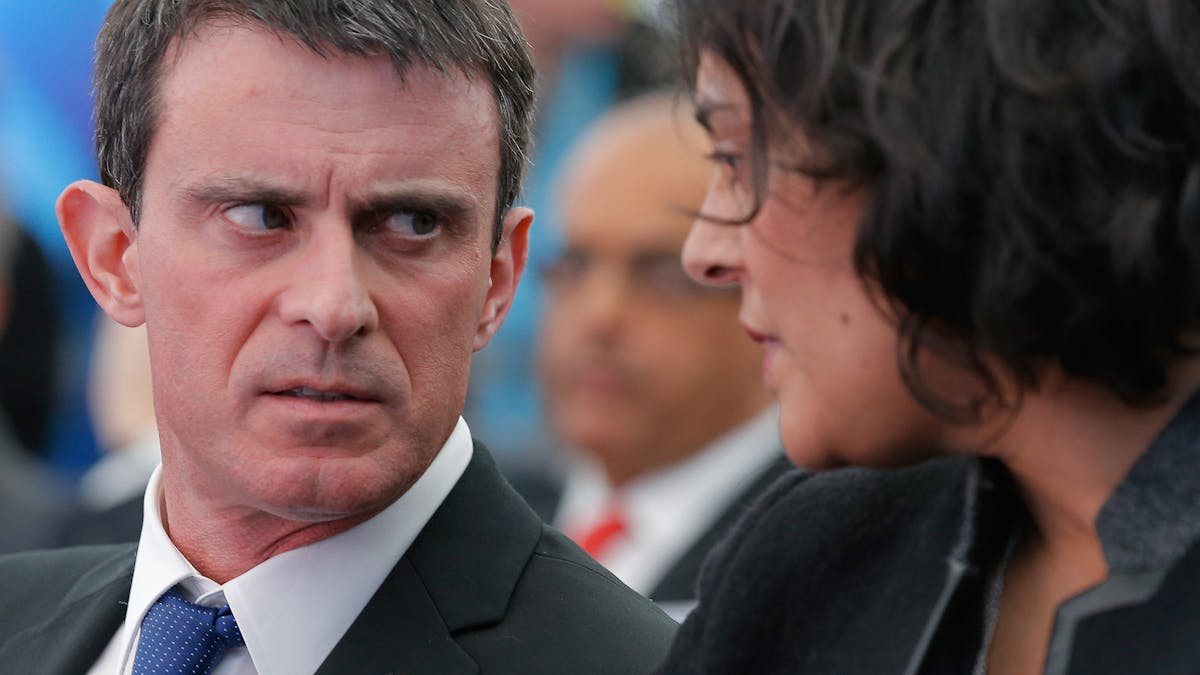 Manuel Valls et sa ministre du Travail, Myriam El Khomri, en février dernier.