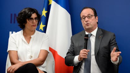 La ministre du Travail, Myriam El Khomri, et le président de la République, François Hollande, le 12 septembre à Paris.
