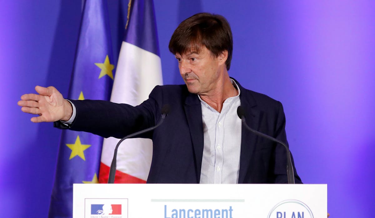 Nicolas Hulot lors de sa conférence de presse, jeudi 6 juillet. Nicolas Hulot lors de sa conférence de presse, jeudi 6 juillet.