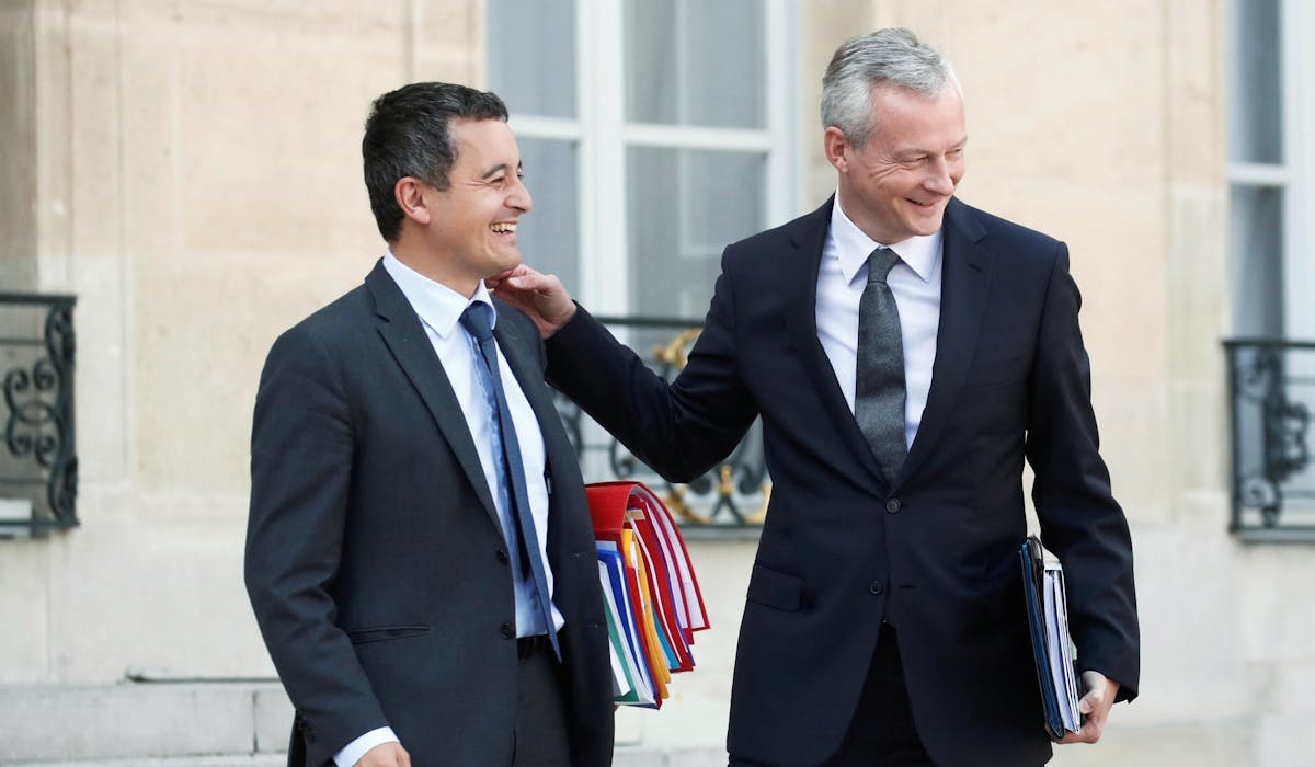 Gérald Darmanin et Bruno Le Maire, le 24 septembre à l’Elysée. Gérald Darmanin et Bruno Le Maire, le 24 septembre à l’Elysée.