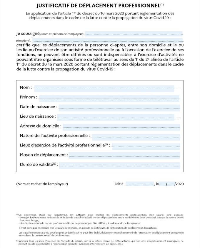 Coronavirus Un Justificatif De L Employeur Est Obligatoire