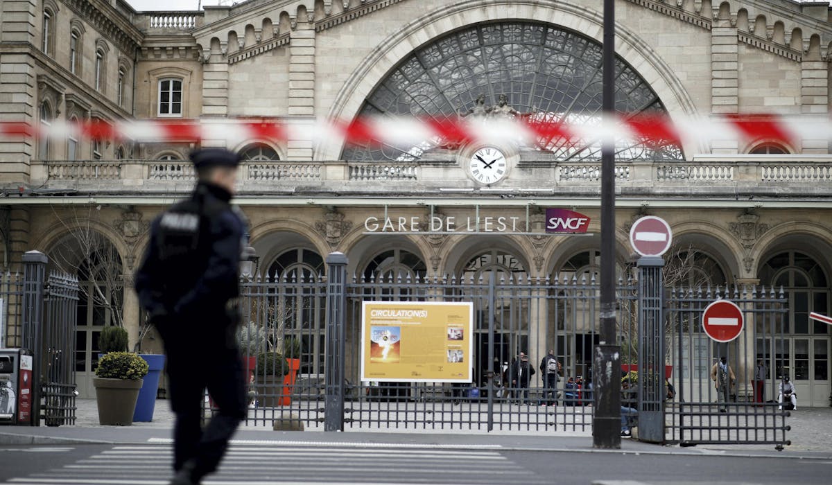 La gare de l’Est à Paris, le 17 mars.