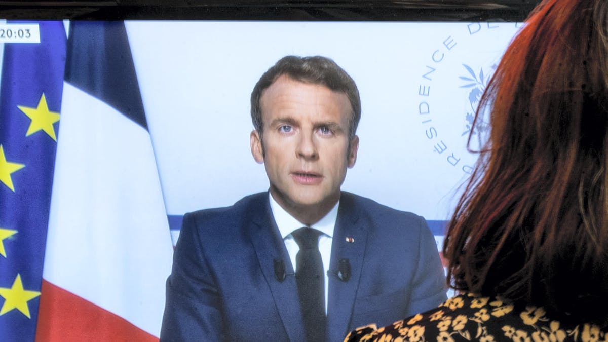 Ecran de télévision, Emmanuel Macron