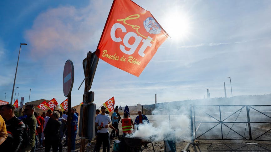 Raffinerie la Mède, salariés en grève, CGT