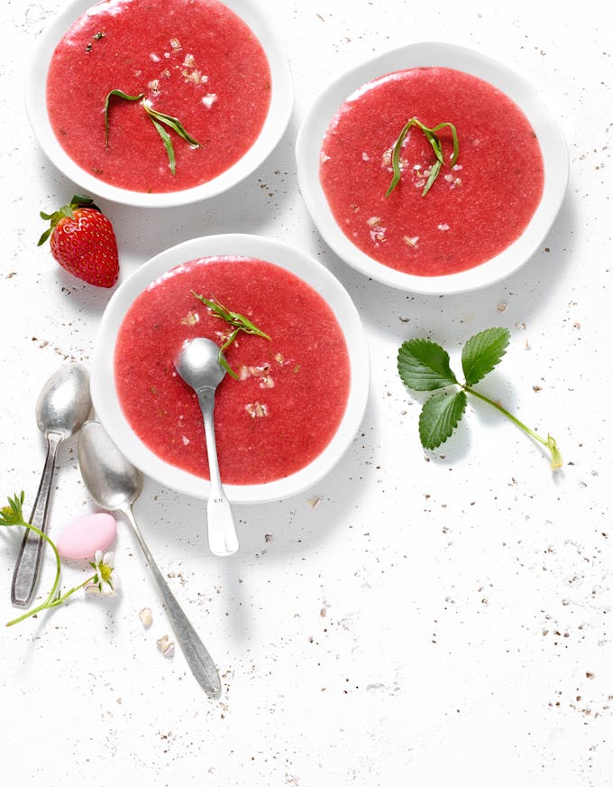 Recette de la soupe de fraises aux dragées de Laurent Mariotte